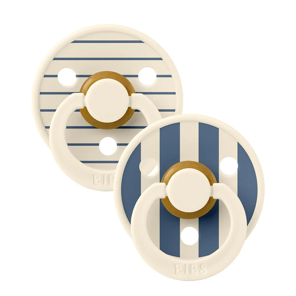 BIBS Dummies - Studio Colour Pin Ivory Steel Blue Mix