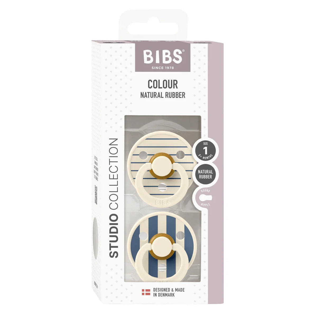 BIBS Dummies - Studio Colour Pin Ivory Steel Blue Mix