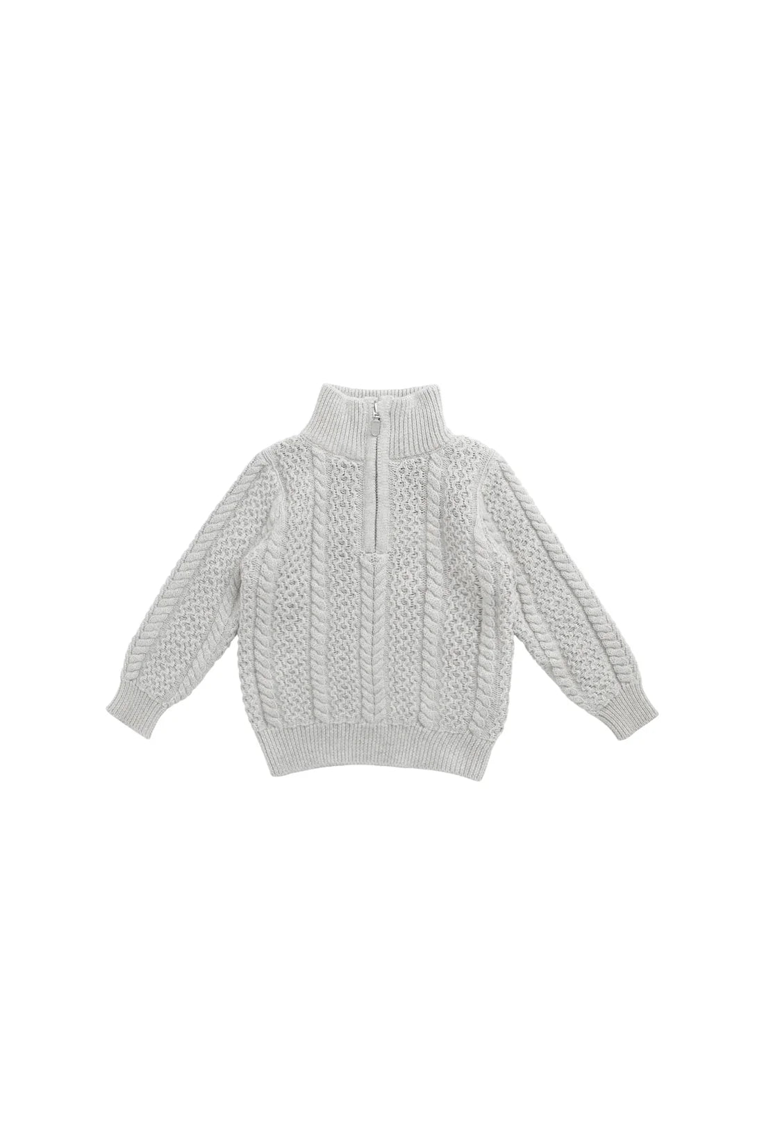 Clyde Half Zip Jumper | Light Grey Marle
