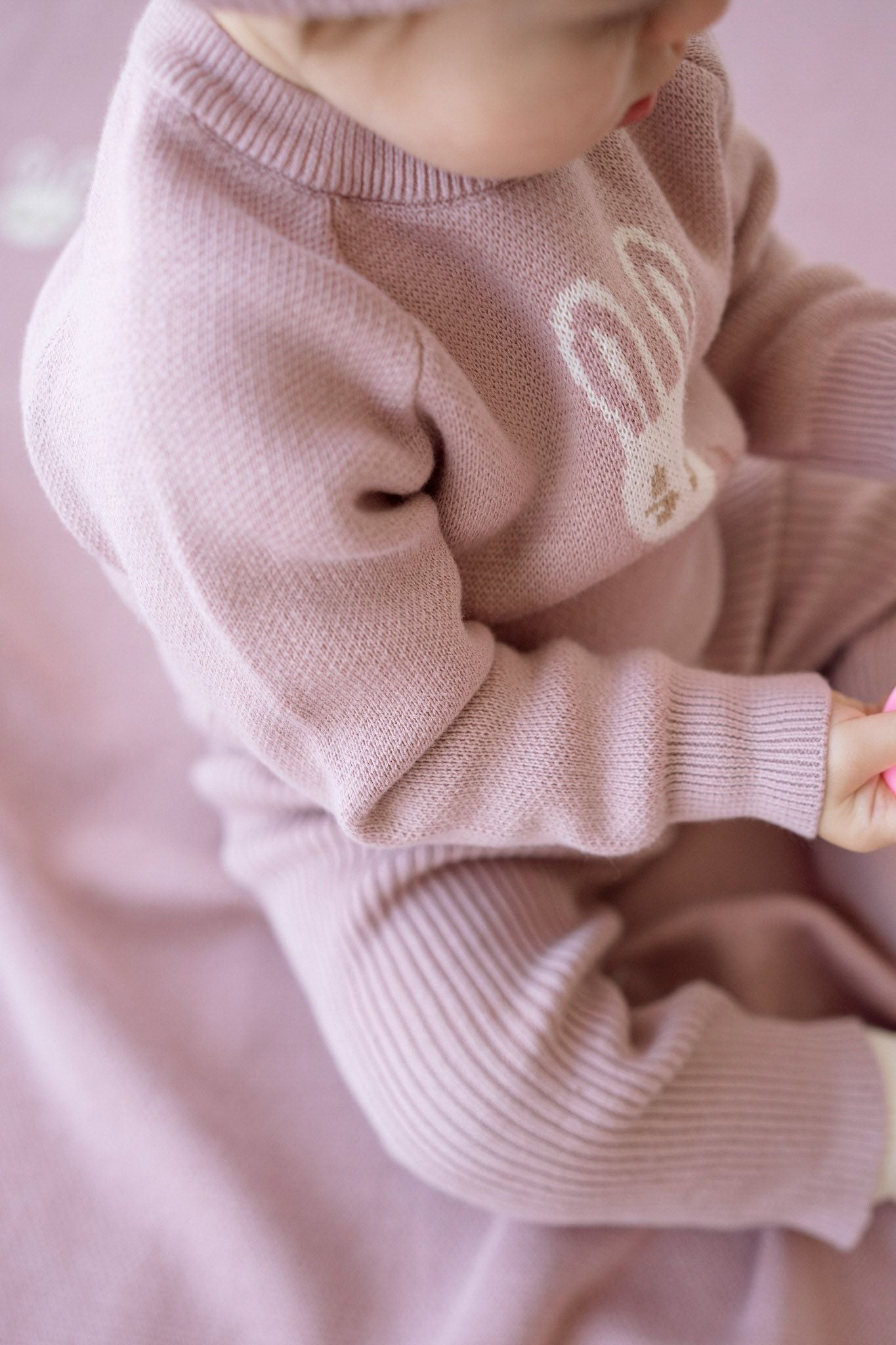 Ethan Bunny Jumper | Powder Pink