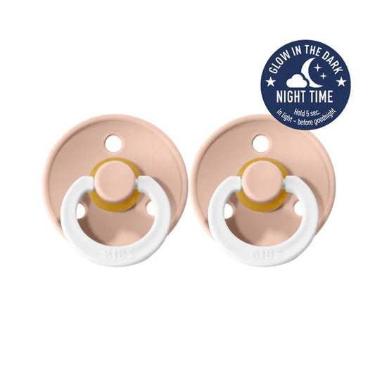 BIBS Dummies 'Night Glow' - Blush 2PK