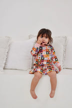Heart Checkerboard Drop Waist Dress