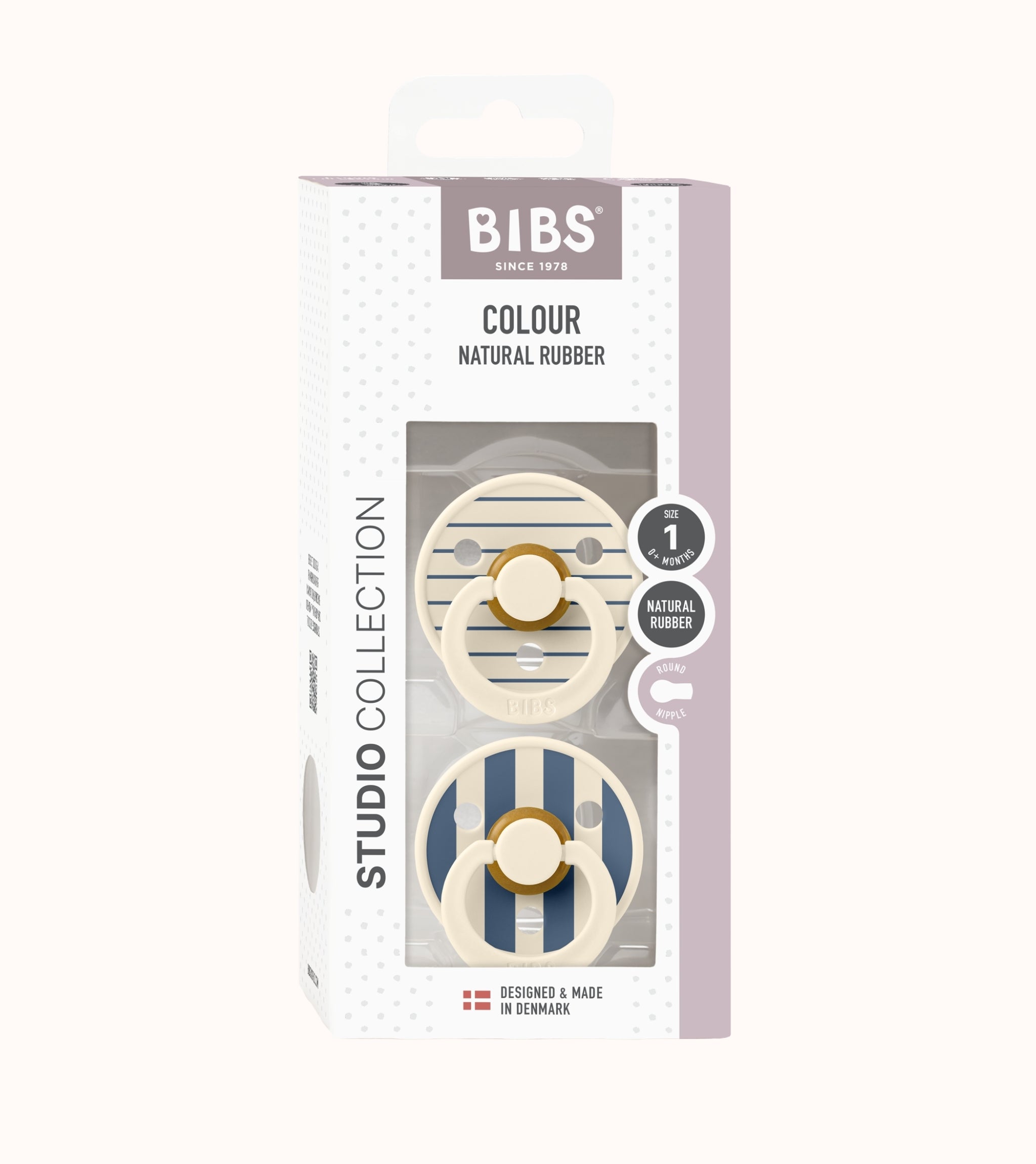 BIBS Dummies Studio Pin Ivory/Steel Blue Mix