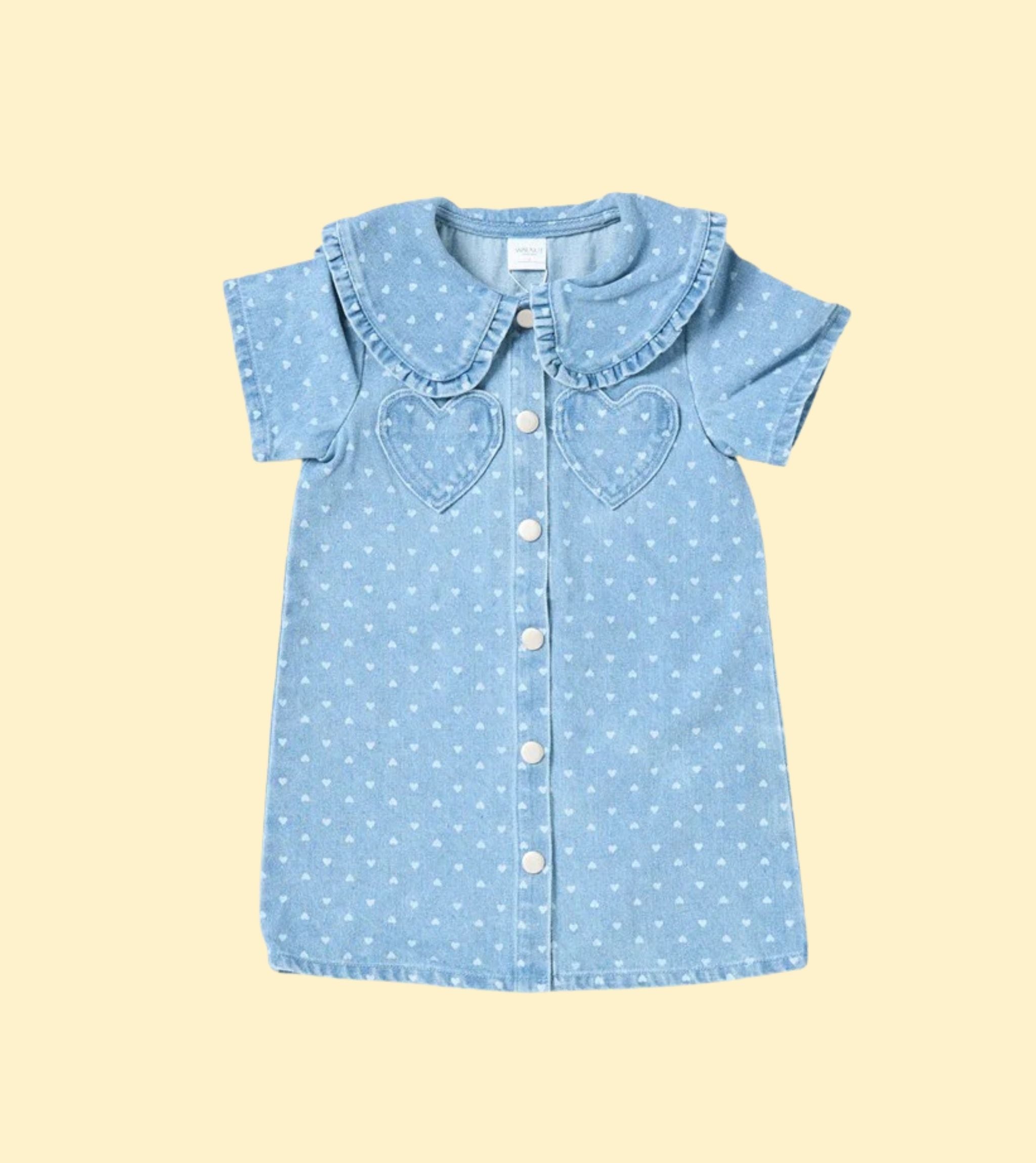 Amour Dress Denim Hearts