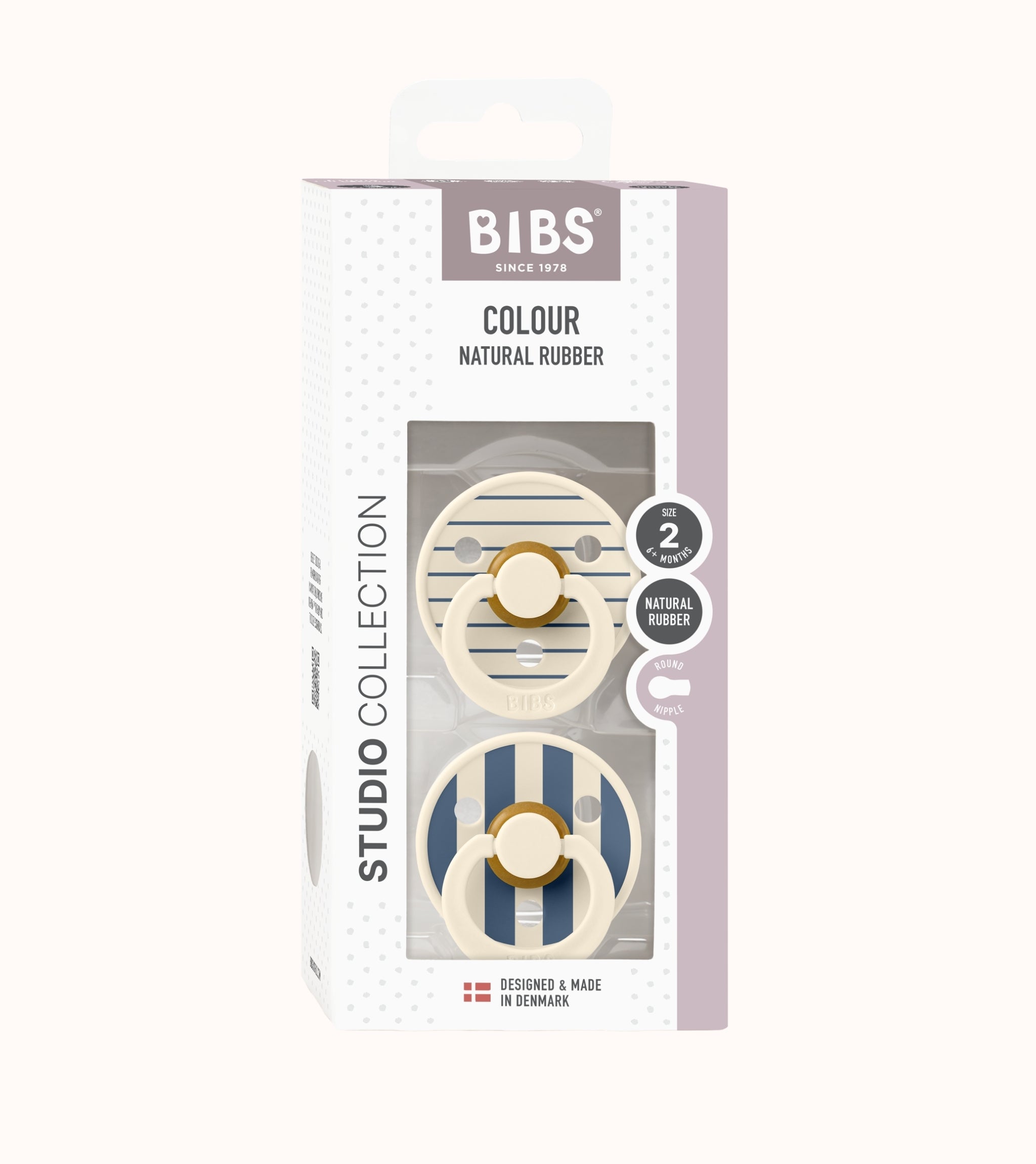 BIBS Dummies Studio Pin Ivory/Steel Blue Mix
