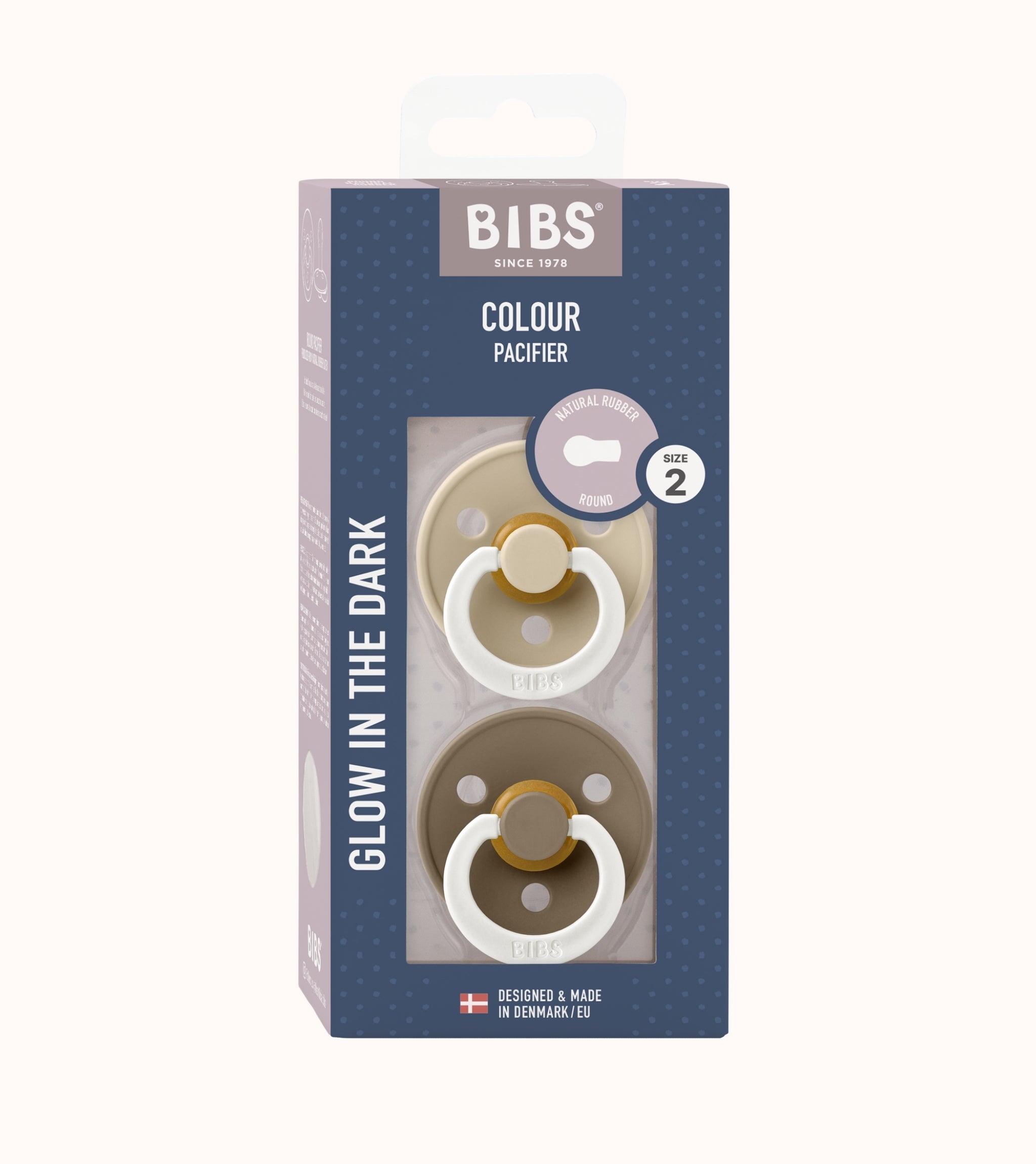 BIBS Round Glow Dummies Vanilla/Dark Oak