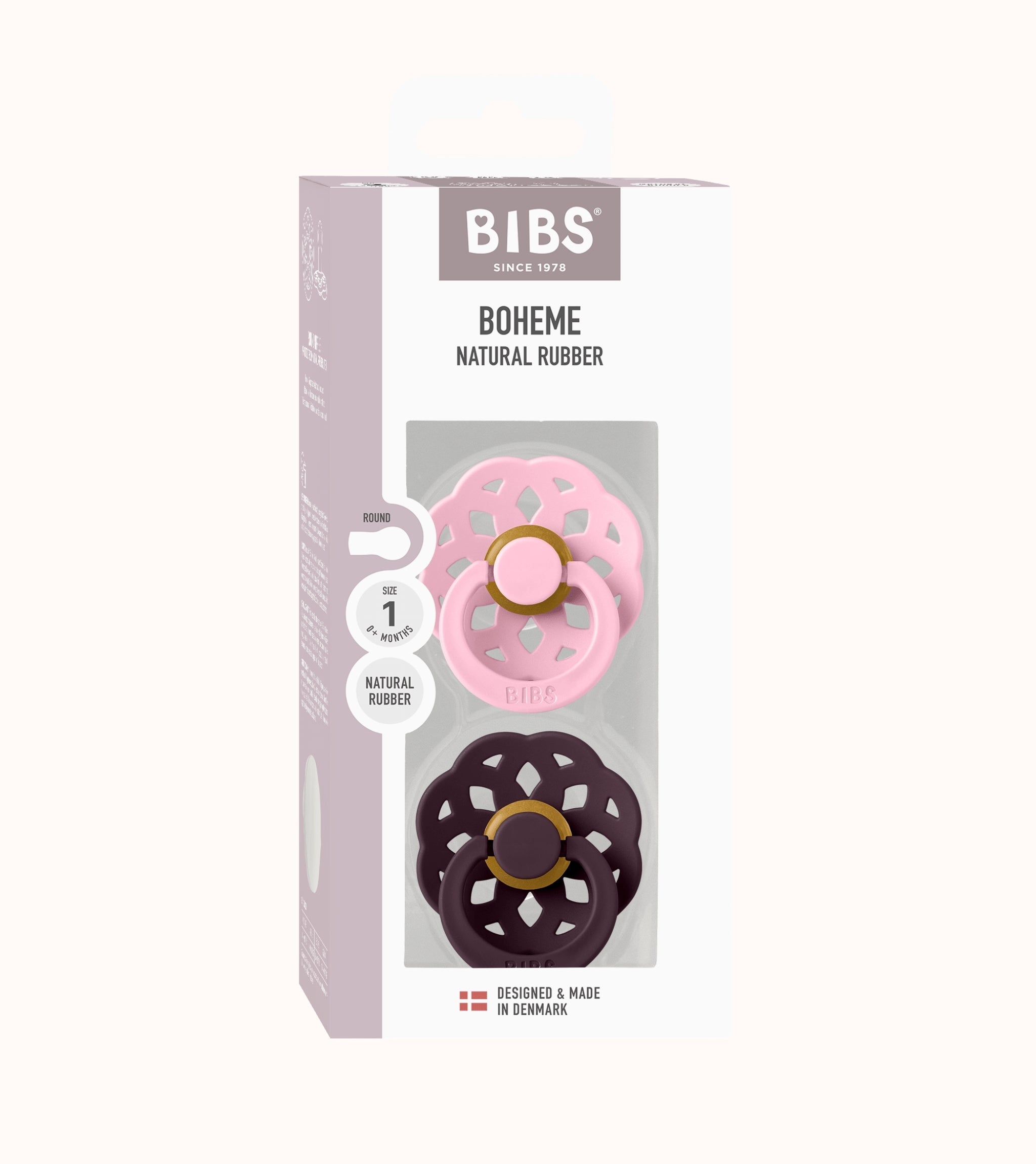 BIBS Dummies Boheme Baby Pink/Plum