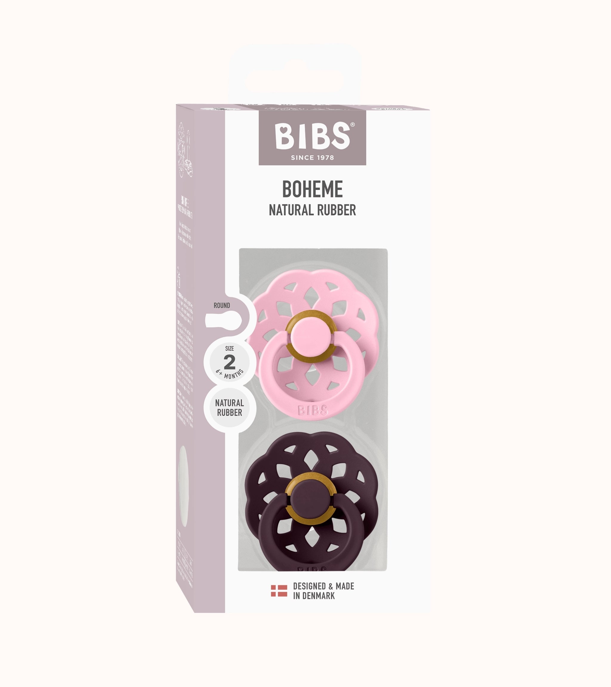 BIBS Dummies Boheme Baby Pink/Plum