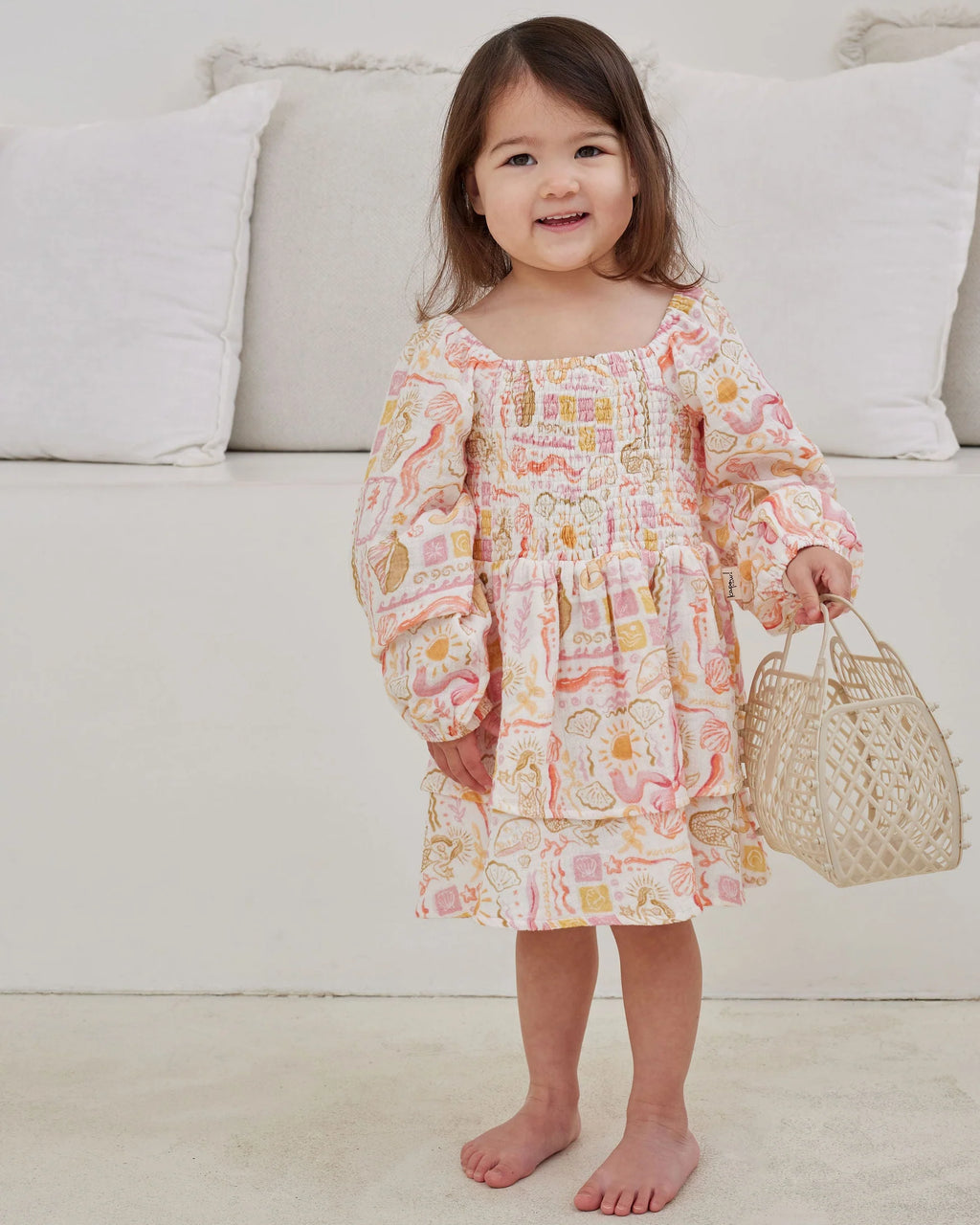 Mermaid Beach Shirred Dress