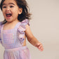 Rainbow Check Frill Playsuit