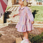 Rainbow Check Long Sleeve Frill Dress