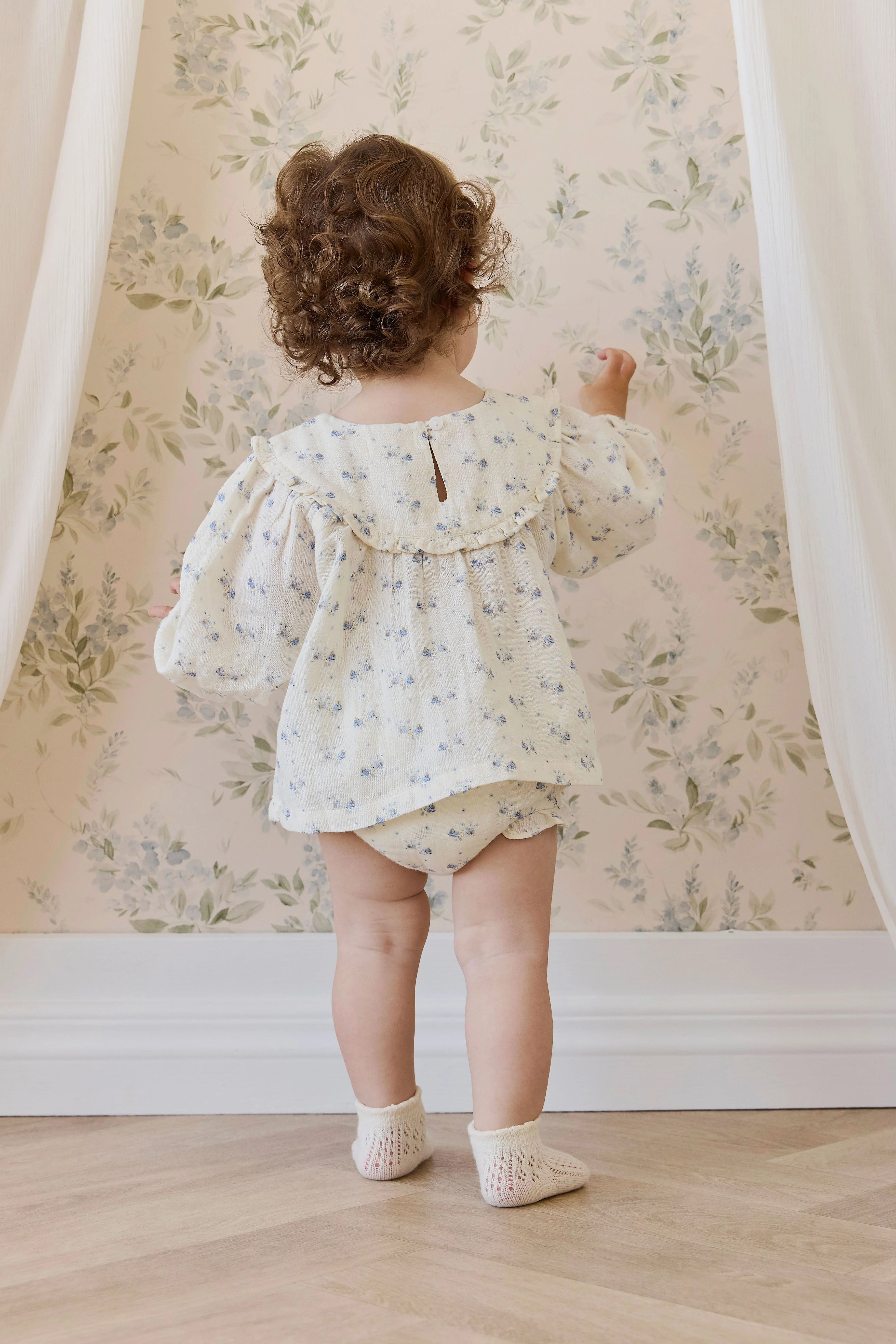 Organic Cotton Muslin Amira Blouse | Molly Blue