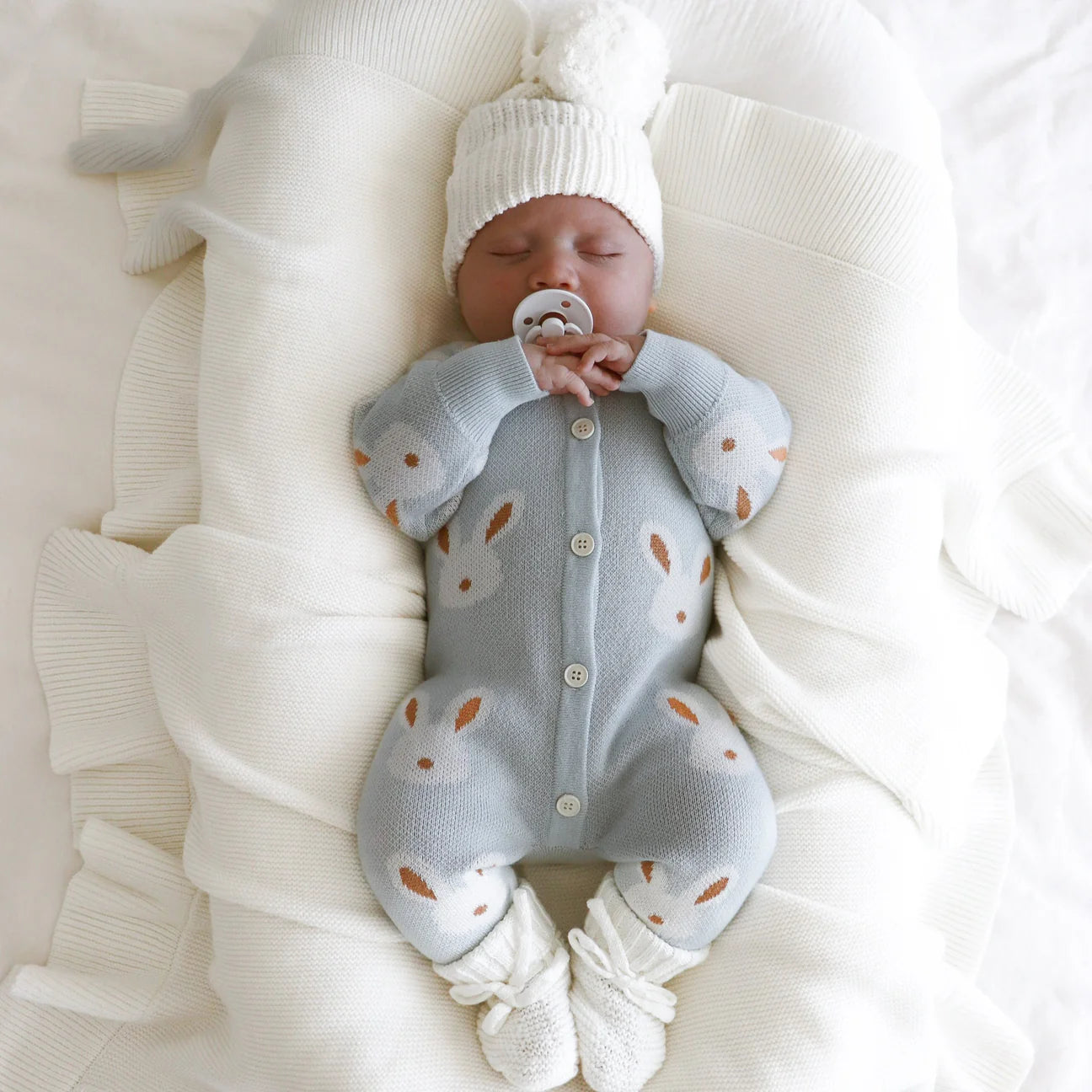 Sunny Blue Knit Romper