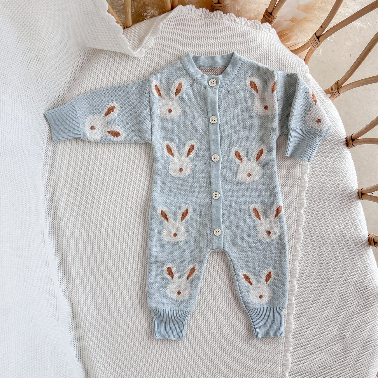 Sunny Blue Knit Romper