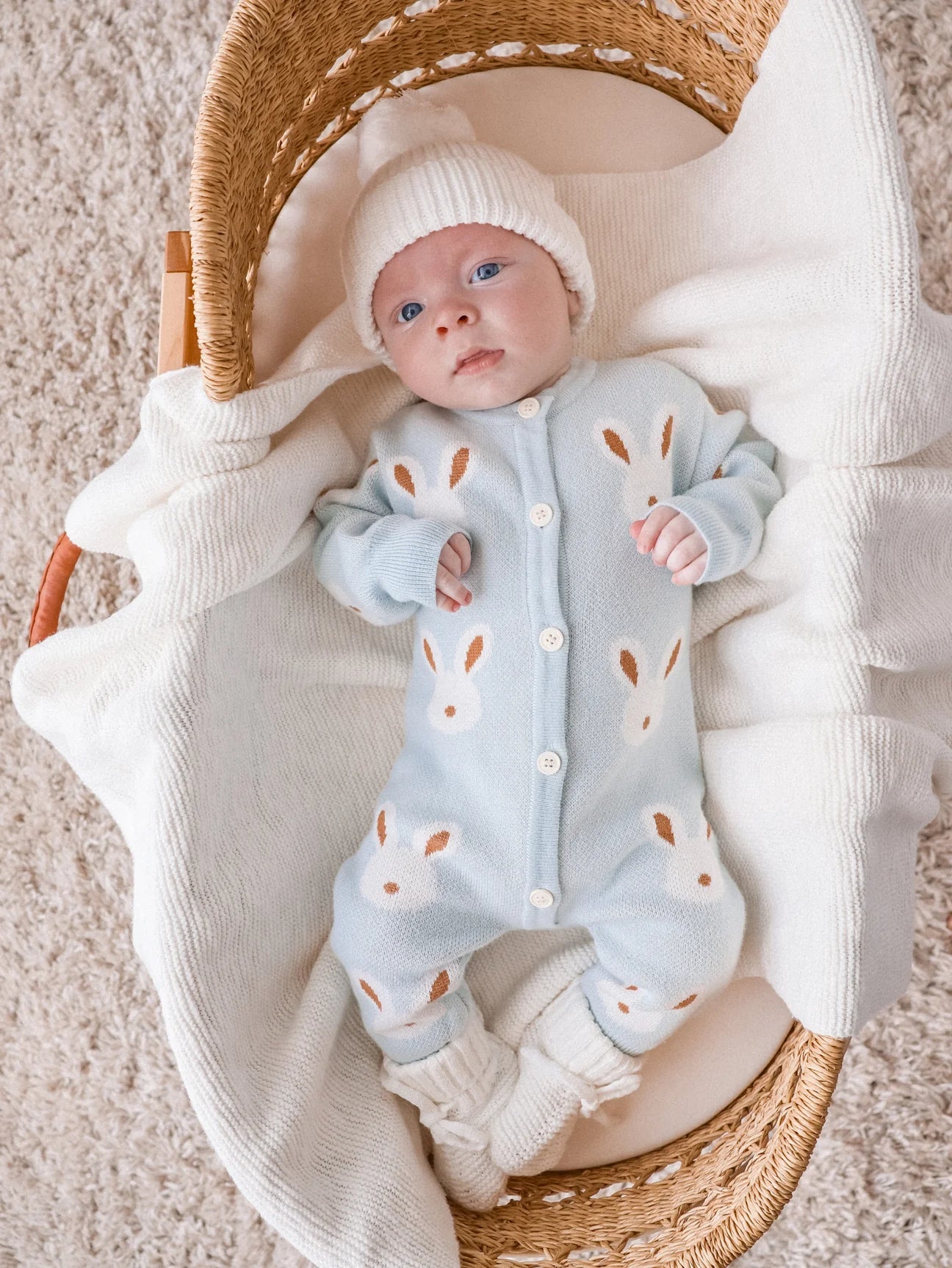Sunny Blue Knit Romper