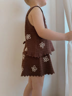 Daisy Knit Tie Set Espresso