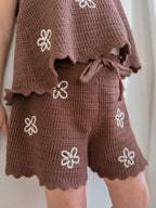 Daisy Knit Tie Set Espresso