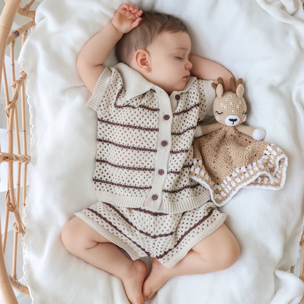 Espresso Stripe Button Down Set