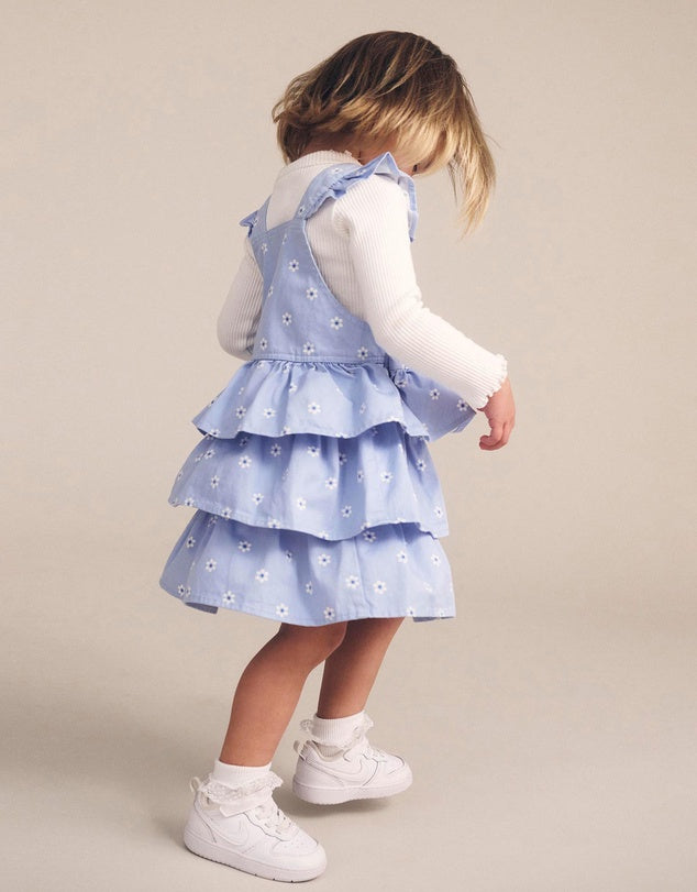 Ditsy Floral Tiered Overall Dress