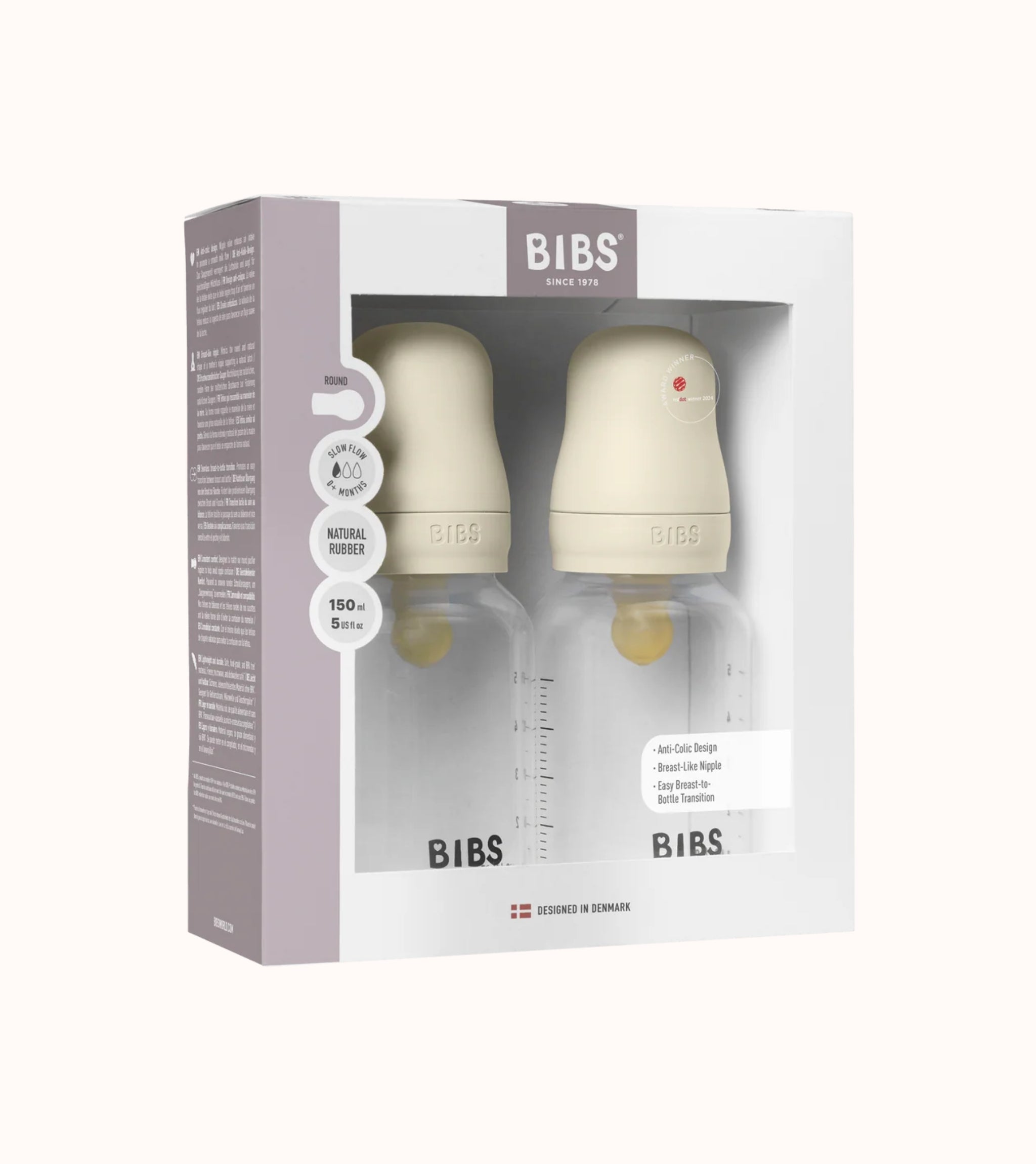 Baby Bottle Set 150ml Latex Ivory