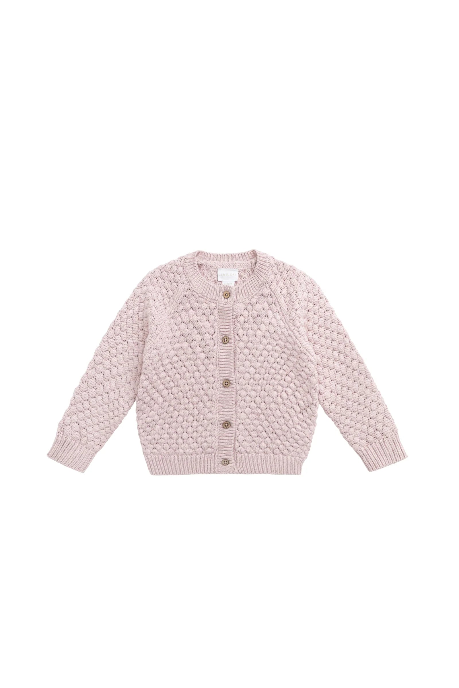 Maple Cardigan | Pastel Pink Marle