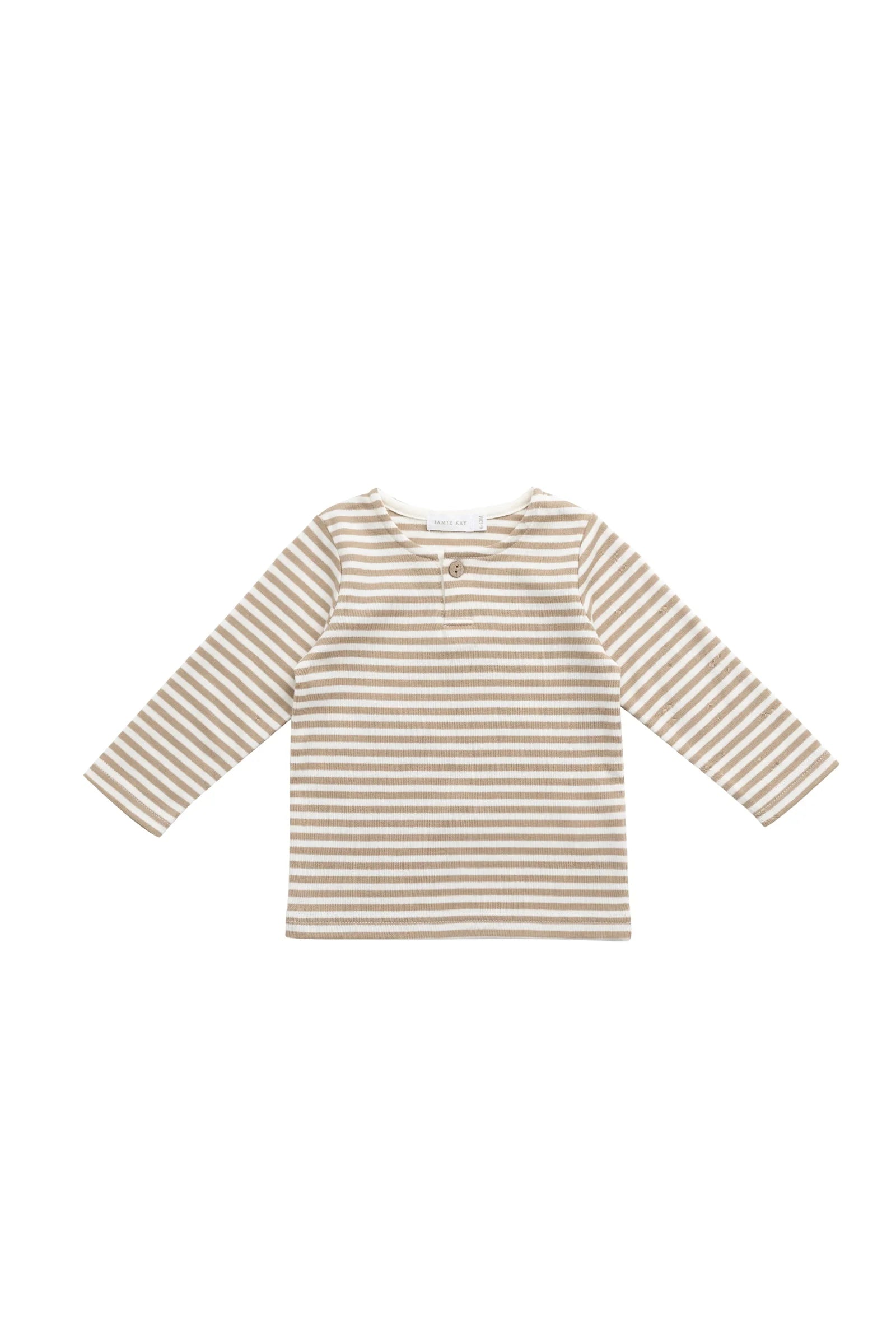 Pima Cotton Shae Top | Slim Stripe Brioche/Cloud