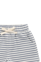 Pima Cotton Wesley Short Narrow Stripe Dawn/Cloud