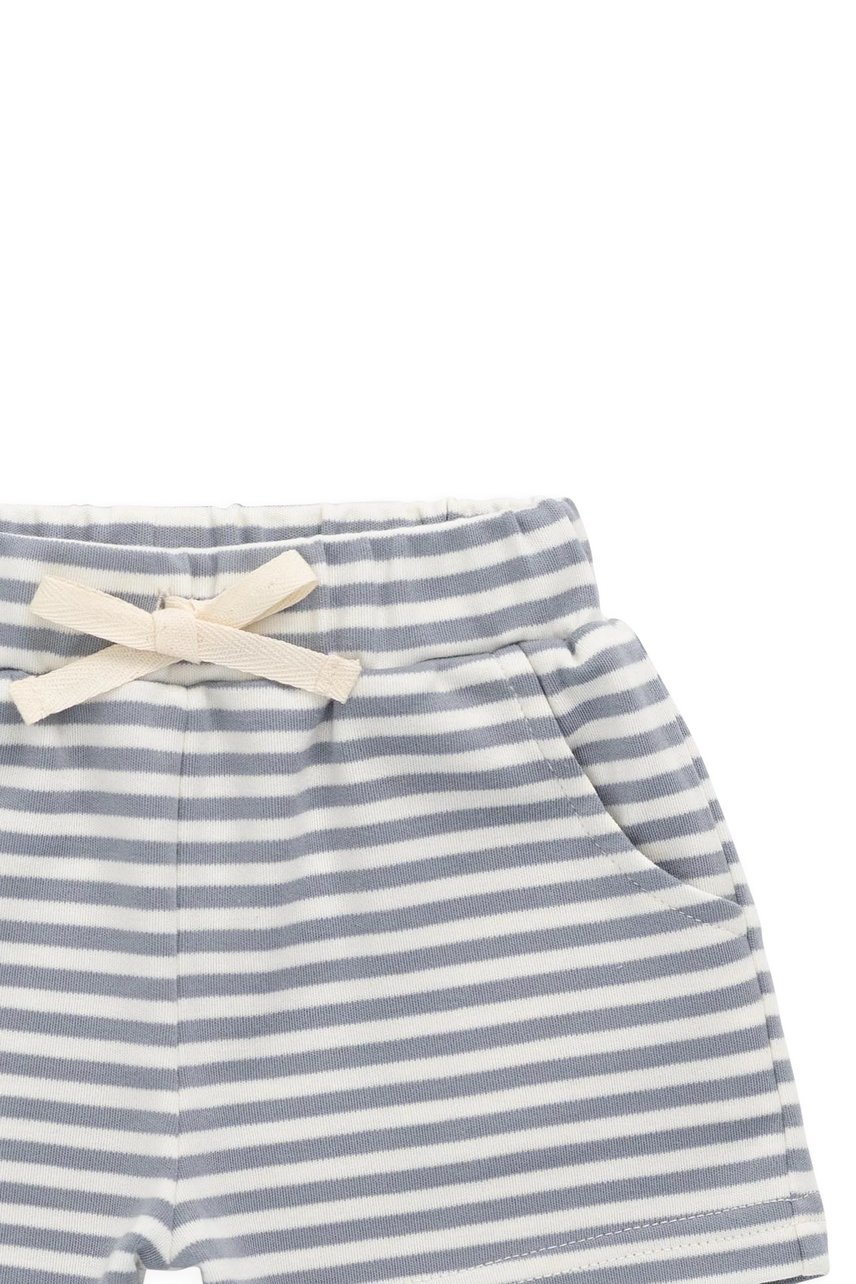 Pima Cotton Wesley Short Narrow Stripe Dawn/Cloud