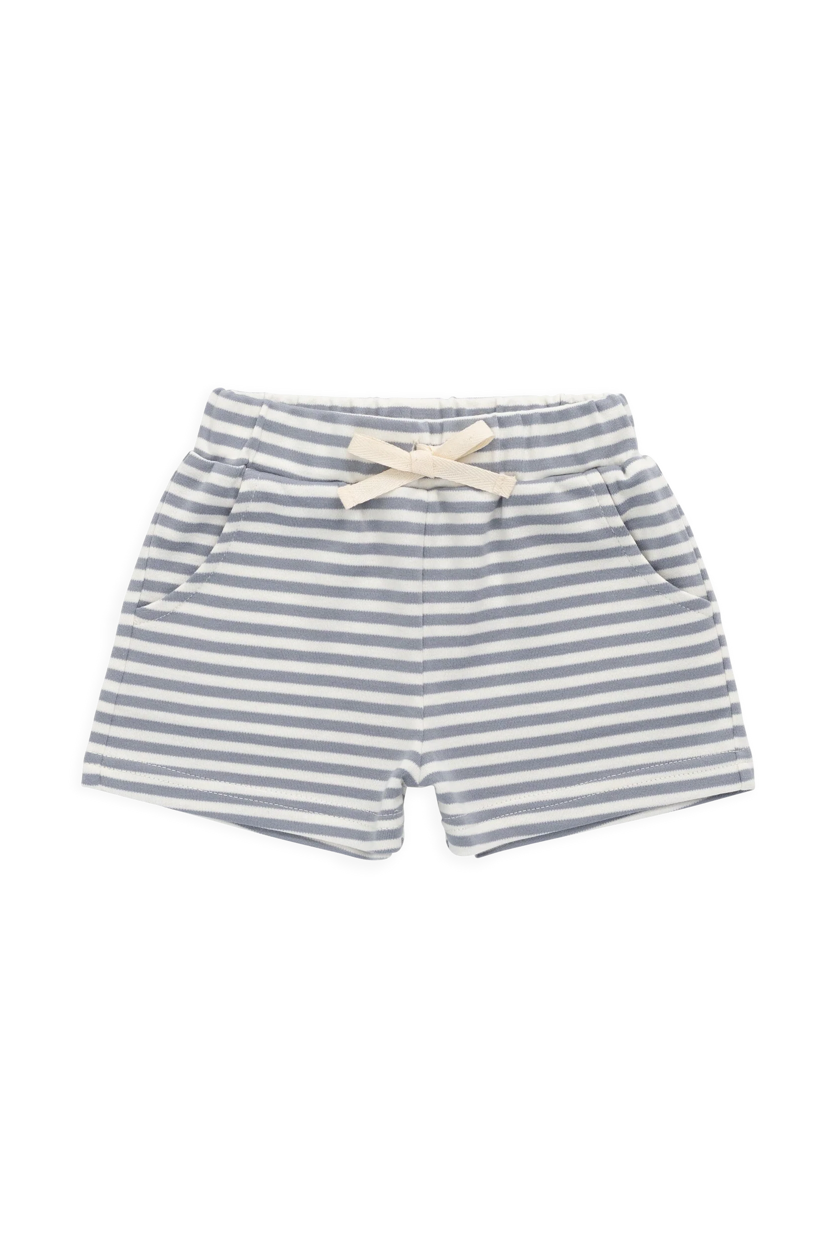 Pima Cotton Wesley Short Narrow Stripe Dawn/Cloud