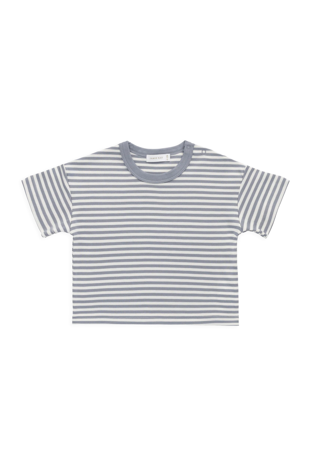 Pima Cotton Wesley Tee Narrow Stripe Dawn/Cloud