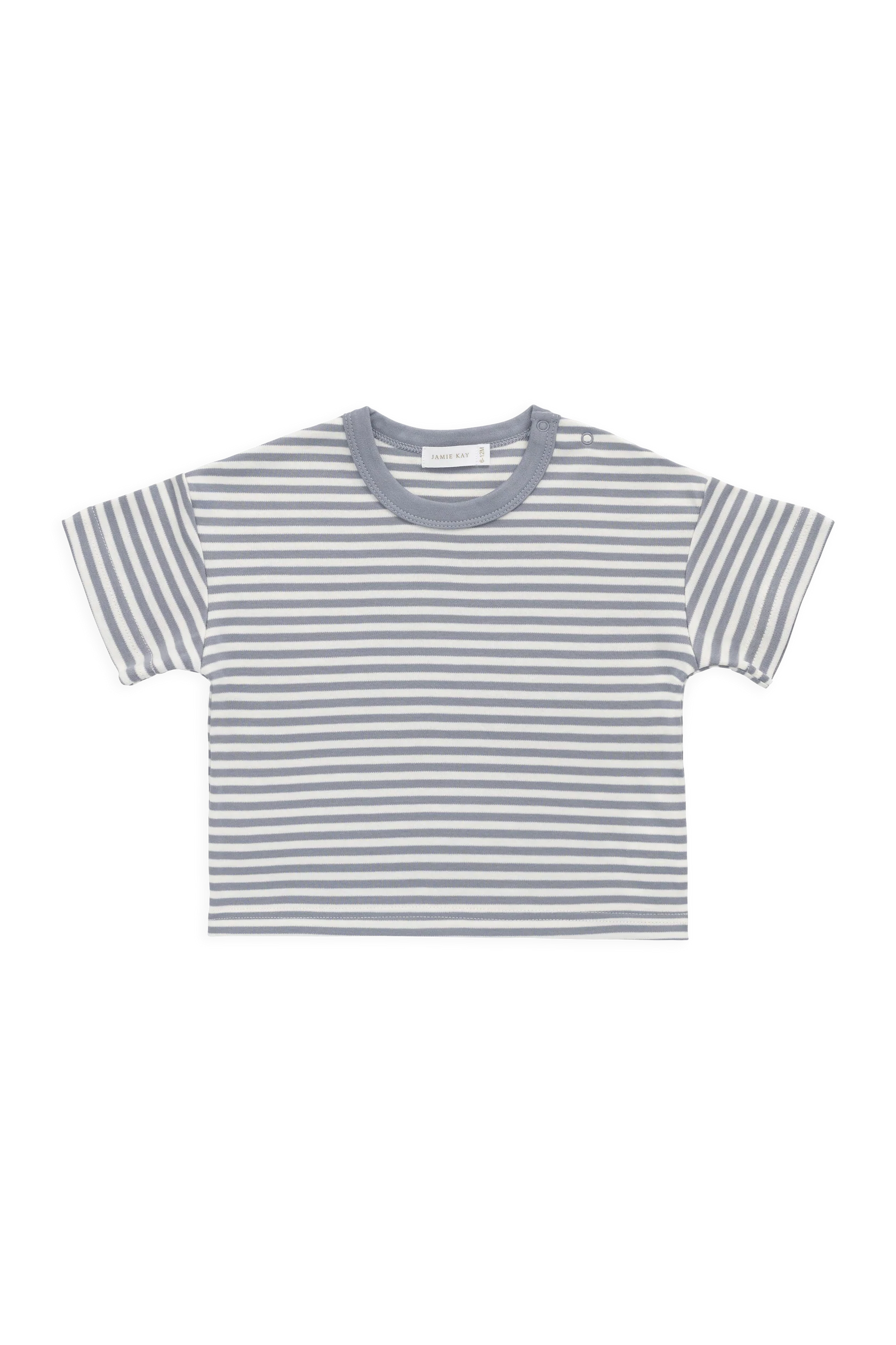 Pima Cotton Wesley Tee Narrow Stripe Dawn/Cloud