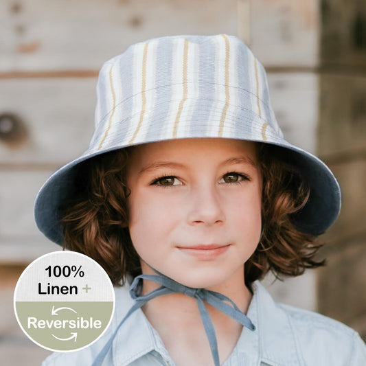 Linen Reversible Bucket Hat | Spencer/Steele