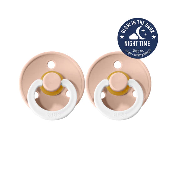 BIBS Dummies 'Night Glow' - Blush 2PK