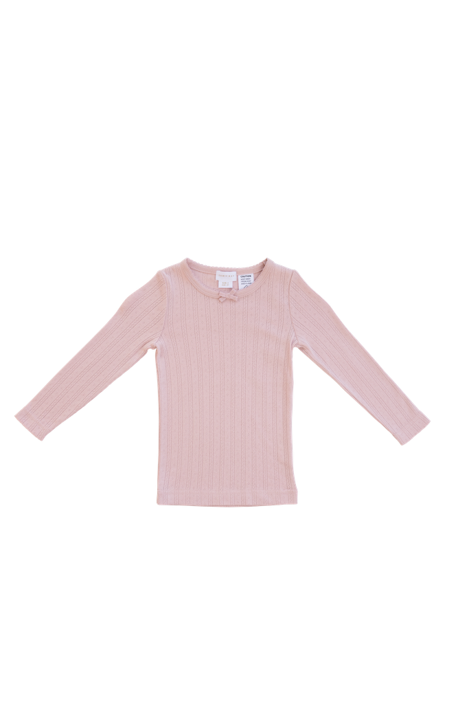 SIZE 1 AND 4 |Organic Cotton Pointelle Long Sleeve Top | Cupcake