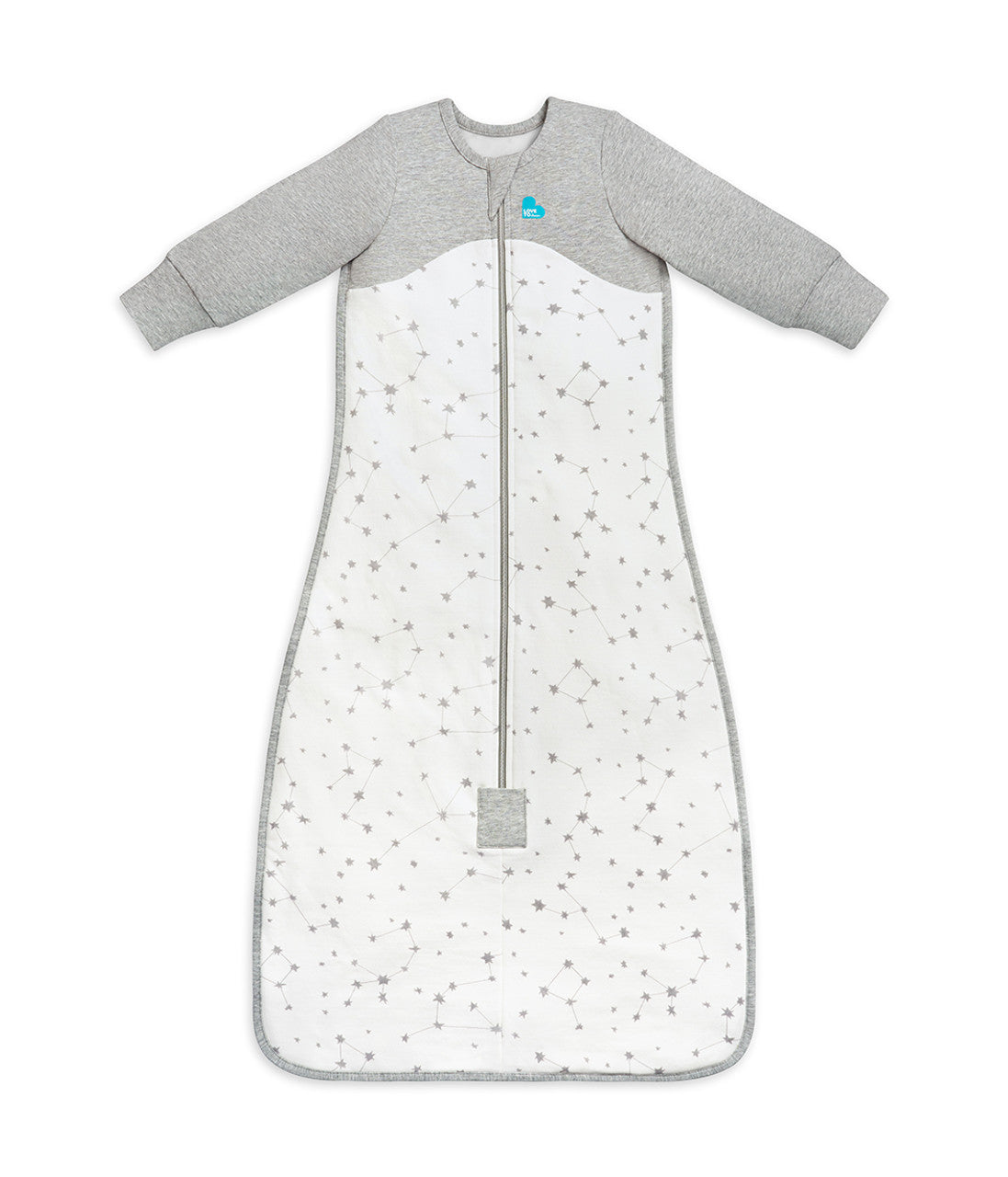 Long Sleeve Organic Sleep Bag | 1.0 TOG | White Stellar