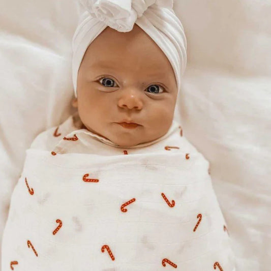 Organic Cotton and Bamboo Candy Cane Swaddle