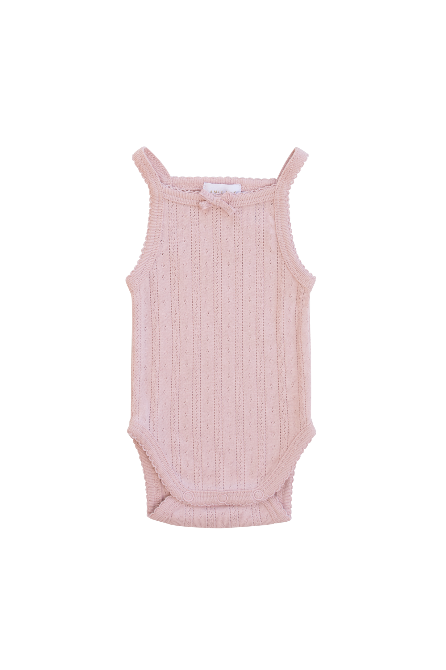 SIZE 1 & 2 Organic Cotton Pointelle Singlet Bodysuit | Cupcake